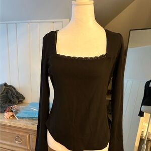 Jessica Simpson Black Long Sleeve Top with lace
